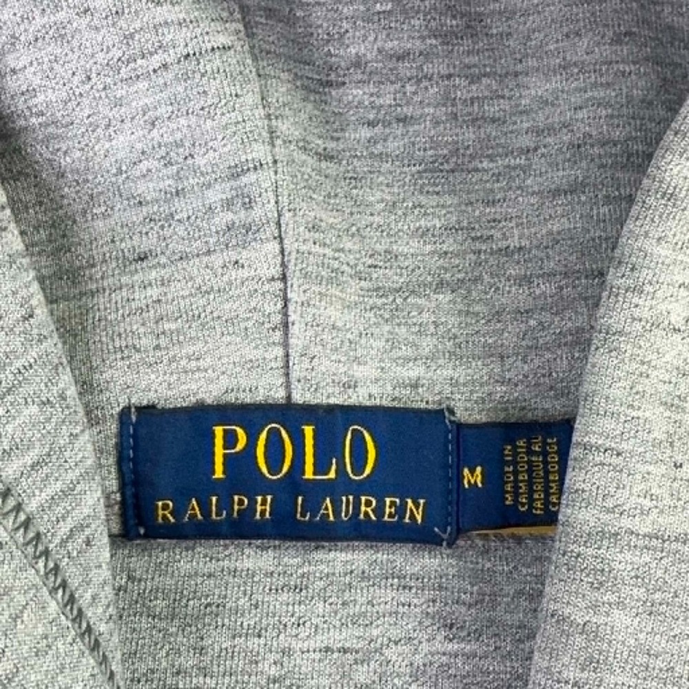 Polo Ralph Lauren Full Zip Fleece Hoodie Men's M Heather Gray Black Pony Preppy - Picture 3 of 7